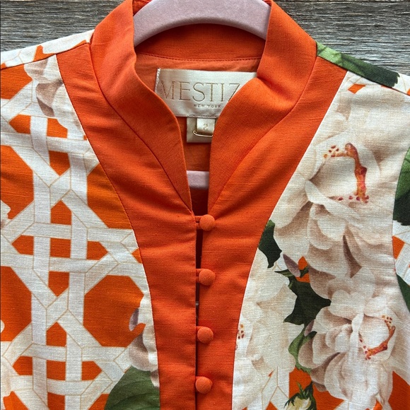 Mestiza NY Carmen Flare Sleeve Bow Mini Dress Linen Sun-kissed Ivory Size 2 NWT - Picture 4 of 15